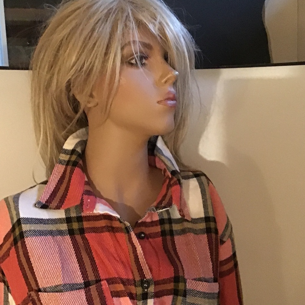 Zara Pink Plaid Long Sleeve Dress